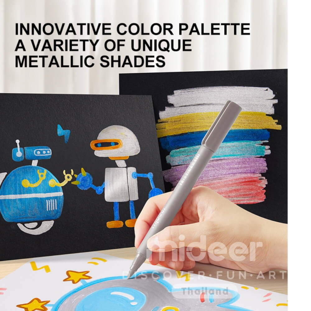 ปากกาเมจิกสีอะคริลิค 6 สี Mideer MD1335